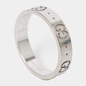 مملوكة مسبقًا Gucci 18K White Gold Thin Icon Ring Size 6