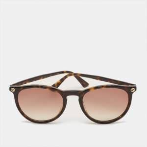 Pre Owned Gucci Tortoise Brown Gradient GG00270 Round Sunglasses