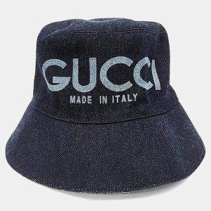 Pre Owned Gucci Blue Denim Bucket Hat