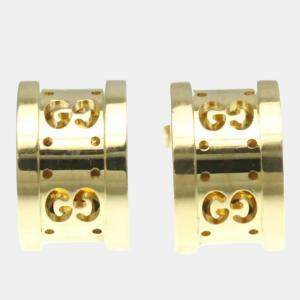 Pre Owned أقراط غوتشي أيقونة تويلي ذهب أصفر 18قراط بدون حجر أقراط مسمار ذهبية
