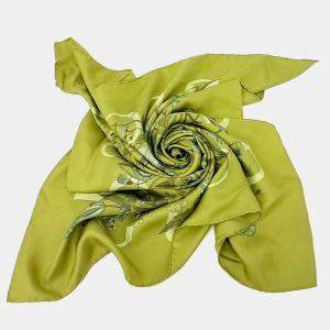 Pre Owned Gucci Green Silk Scarf