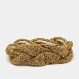 Pre Owned ربطة شعر غوتشي جديلة لوركس معدني كبير