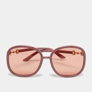 Pre Owned Gucci Old Rose GG0892SA Horsebit Oversized Sunglasses
