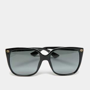 Pre Owned Gucci Black Gradient GG0022S Square Sunglasses