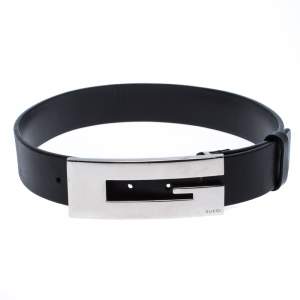 Pre Owned حزام غوتشي G جلد أسود مقاس 65 سم