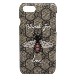 Gucci Beige GG Supreme Canvas Blind For Love iPhone 7 Case