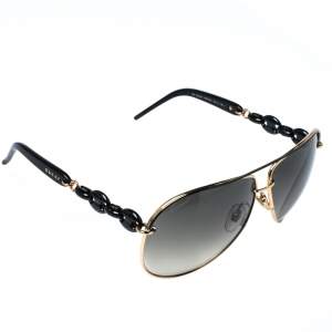 Pre Owned Gucci Gold Tone/ Grey Gradient GG 4225/S Aviator Sunglasses