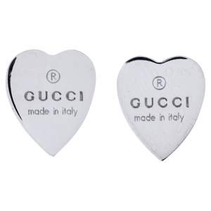 مملوكة مسبقًا Gucci Sterling Silver Heart Stud Earrings