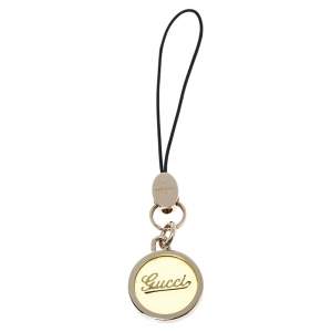 Gucci Logo Gold Tone Cell Phone Charm