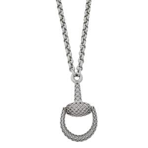 مملوكة مسبقًا Gucci Sterling Silver Horsebit Diamantissima Pendant Necklace