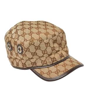 Pre Owned Gucci Beige Guccissima Canvas Cap XL
