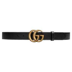 مملوكة مسبقًا Gucci Black Leather Double G Buckle Belt
