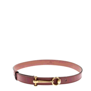 Gucci Burgundy Leather Horsebit-Buckle Belt 85CM