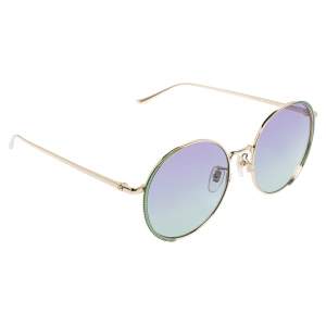 Gucci Green/Gold Metal Tone FF 0401 SK Round Sunglasses