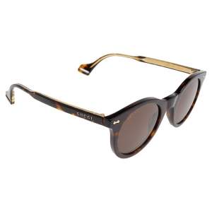 Gucci Brown Havana/Brown GG0736S Round Sunglasses