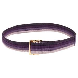 مملوكة مسبقًا حزام غوتشي كانفاس ملون بإبزيم مربع  85 سم