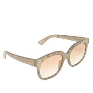 Pre Owned Gucci Beige Marble Effect Acetate GG0361S Gradient Oversized Sunglasses