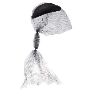 مملوكة مسبقًا قبعة غوتشي أغنيس لباد أسود تفاصيل وشاح مقاس صغير (سمول)