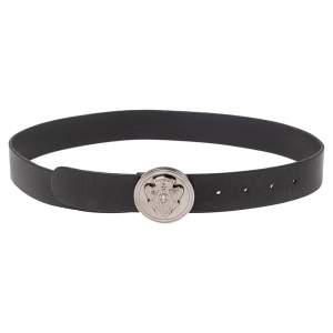 Pre Owned Gucci Black Leather Hysteria Buckle Belt 90CM