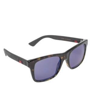 Pre Owned Gucci Black GG0008S Square Sunglasses