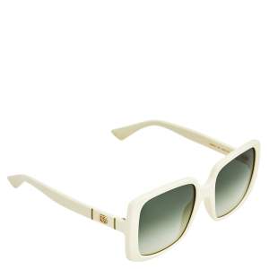 Pre Owned Gucci Cream/Grey Gradient GG0632S Square Sunglasses