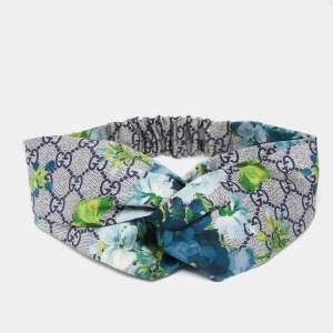 Gucci Blue Blooms Print GG Silk Headband
