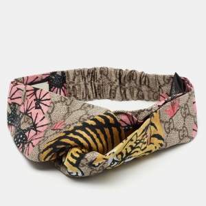 Pre Owned  Gucci Multicolor Bengal Tiger Print Silk GG Headband