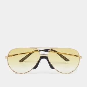 Gucci Gold Tone/Yellow Gradient GG0432S Aviator Sunglasses