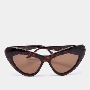 Pre Owned Gucci Dark Havana/Brown GG0895S Cat Eye Sunglasses