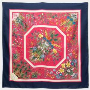 Gucci Multicolor Floral Printed Silk Square Scarf
