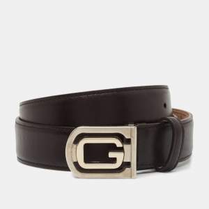 Gucci Dark Brown Leather G Buckle Belt 85CM