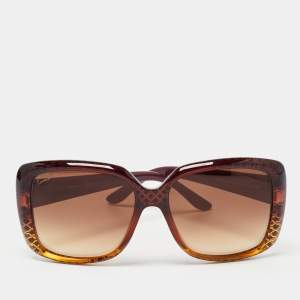 Gucci Brown Diamond Print GG 3574/S Square Sunglasses