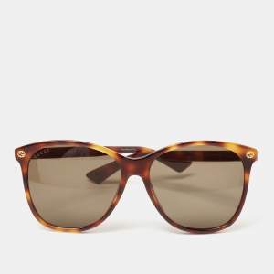 Gucci Brown Tortoise GG0024S Gradient Sunglasses 