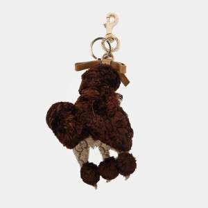 Gucci Brown/Beige GG Supreme Lulu French Poodle Bag Charm 
