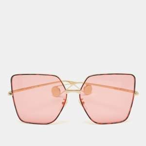 Gucci Gold/Pink Acetate GG0436S Oversize Sunglasses
