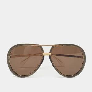 Gucci Black/Gold GG094S Acetate and Metal Oversize Sunglasses