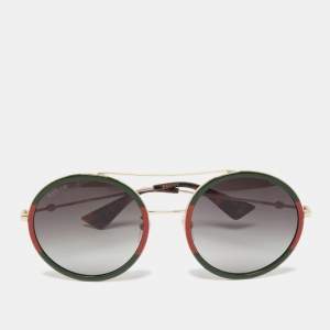 Gucci Red/Green Gradient GG0061S Round Sunglasses