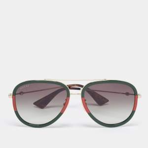 Gucci Green/Black Gradient Web GG0062S Aviator Sunglasses