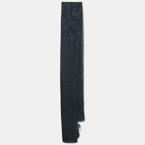 Gucci Black Interlocking G Patterned Silk Scarf