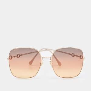 Gucci Orange Gradient GG0879S Horsebit Square Sunglasses