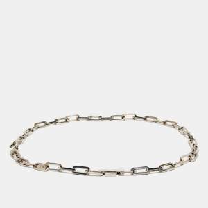 Gucci Silver Metal Chain Link Slim Belt