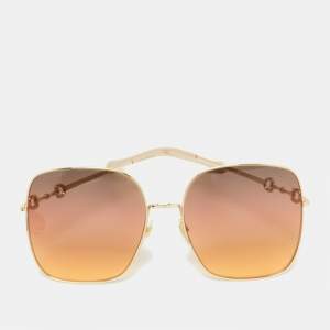 Gucci Gold Tone/Brown Gradient GGG0879S Square Sunglasses
