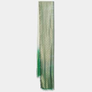 Gucci Green Ombre Lurex GG Modal Blend Stole