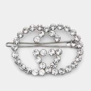 GUCCI Double G Logo Crystal Hair Pin