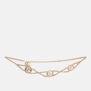 Gucci Gold Double G Logo Chain Link Belt
