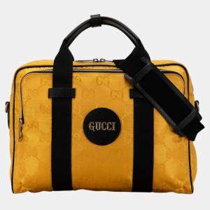 Gucci Yellow Medium GG Nylon Off the Grid Briefcase