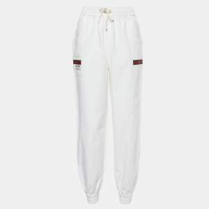 Gucci Off-White Cotton Contrast Trim Sweatpants XS