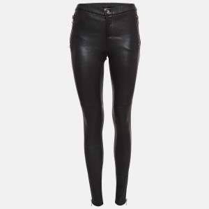 Gucci Black Leather Skinny Pants S