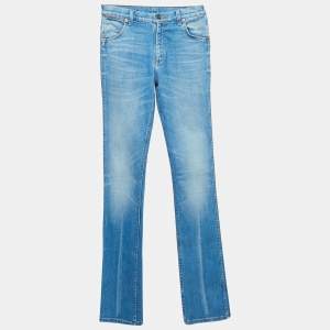 Gucci Blue Washed Denim High-Rise Jeans S Waist 26"