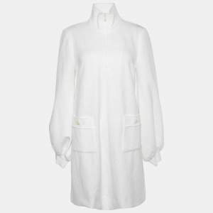 Gucci White GG Embossed Jersey Mini Dress S